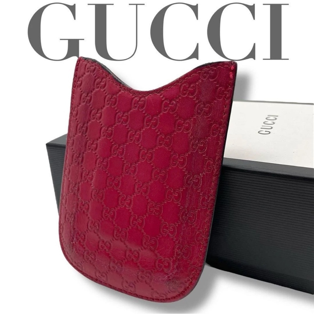 Gucci Red Embossed Phone Case